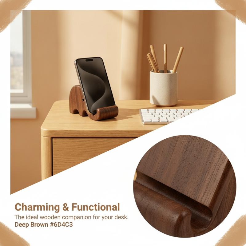 Dual Phone Holder - حامل هاتف من خشب الجوز الأسود