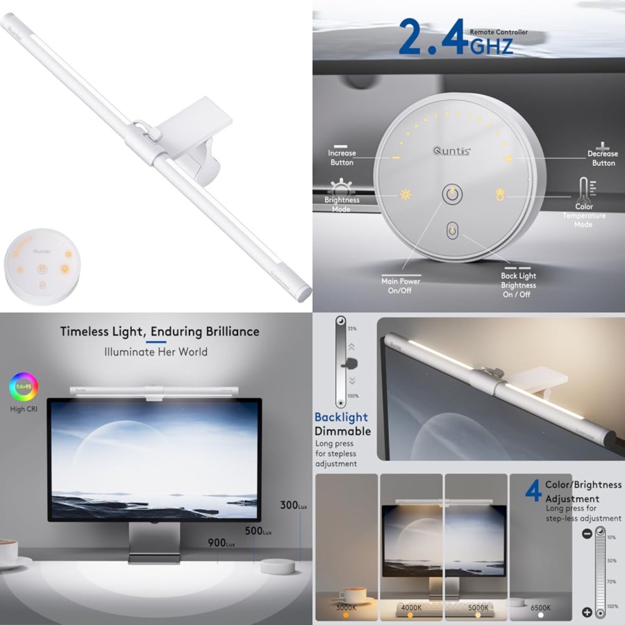 Desk Setup No Monitor - شريط إضاءة للشاشة مع جهاز تحكم