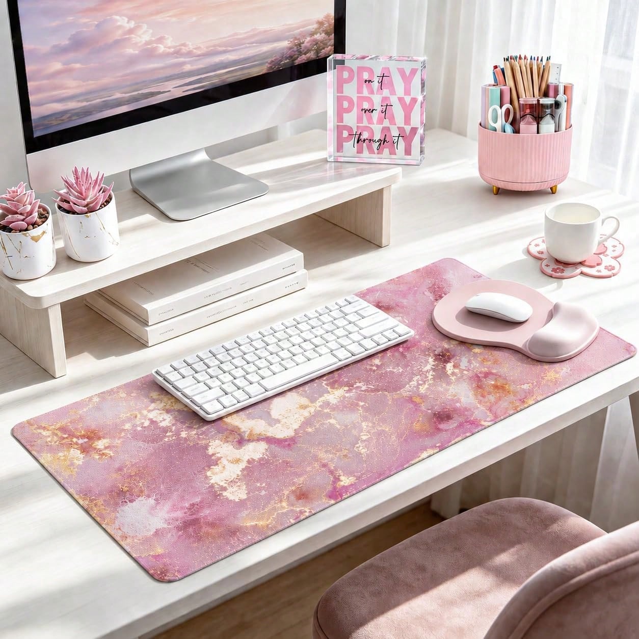 Desk Setup Girly - مجموعة ديكور مكتبية من 7 قطع،