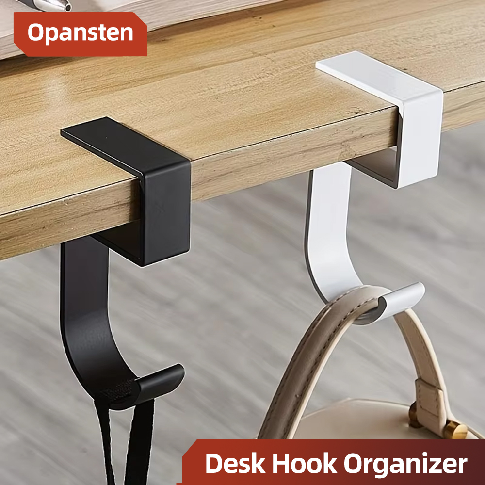 Desk Setup Black And White - خطاف مكتب من الألومنيوم بتصميم مضاد
