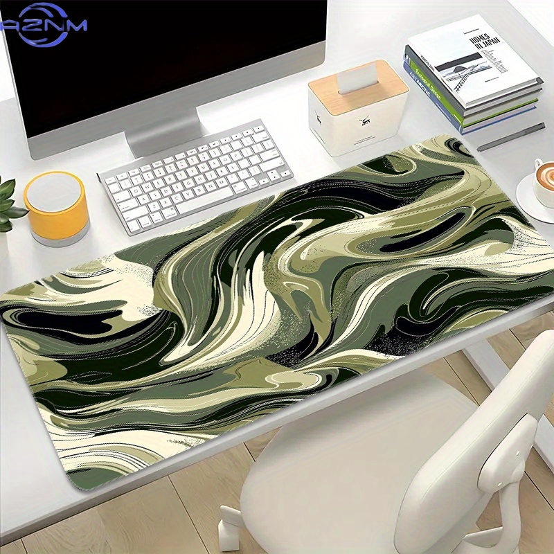 Desk Setup Black And White - لوحة ماوس ألعاب كبيرة الحجم -