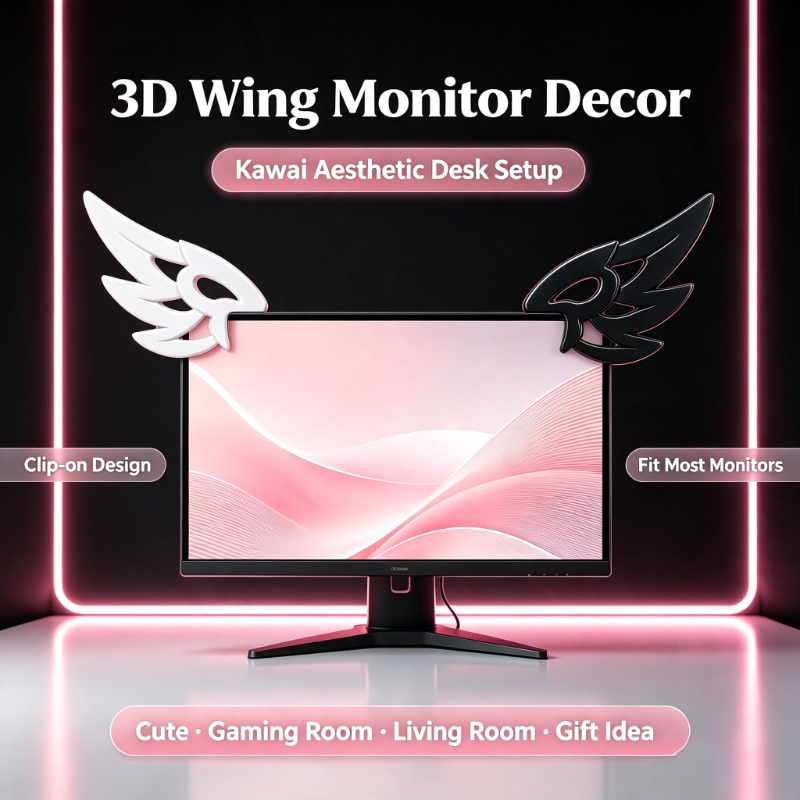 Desk Setup No Monitor - زينة ثلاثية الأبعاد على شكل أجنحة