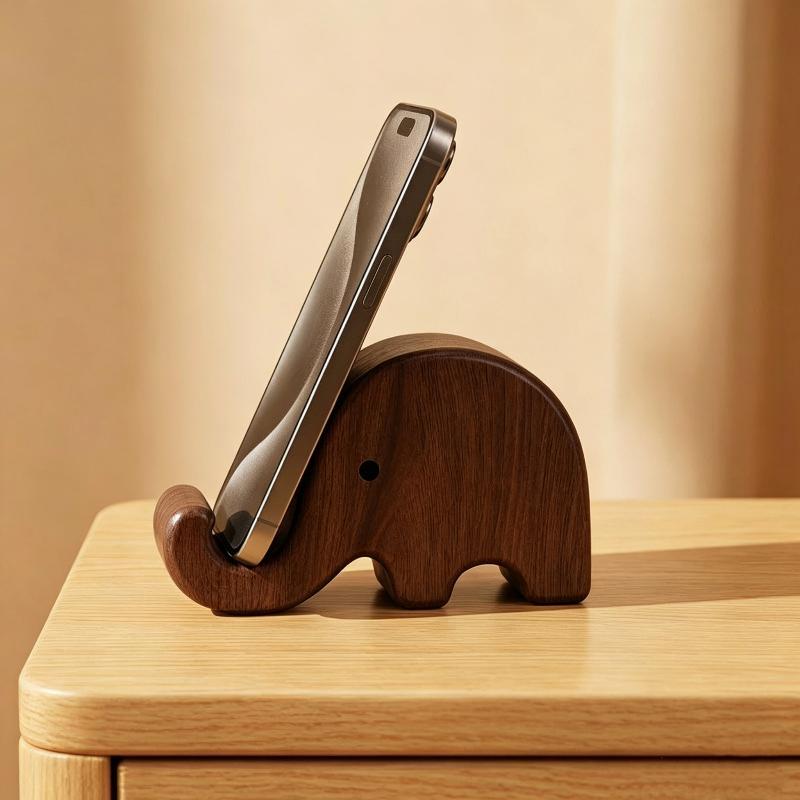 Desk Setup Stand - حامل هاتف بسيط من خشب الجوز