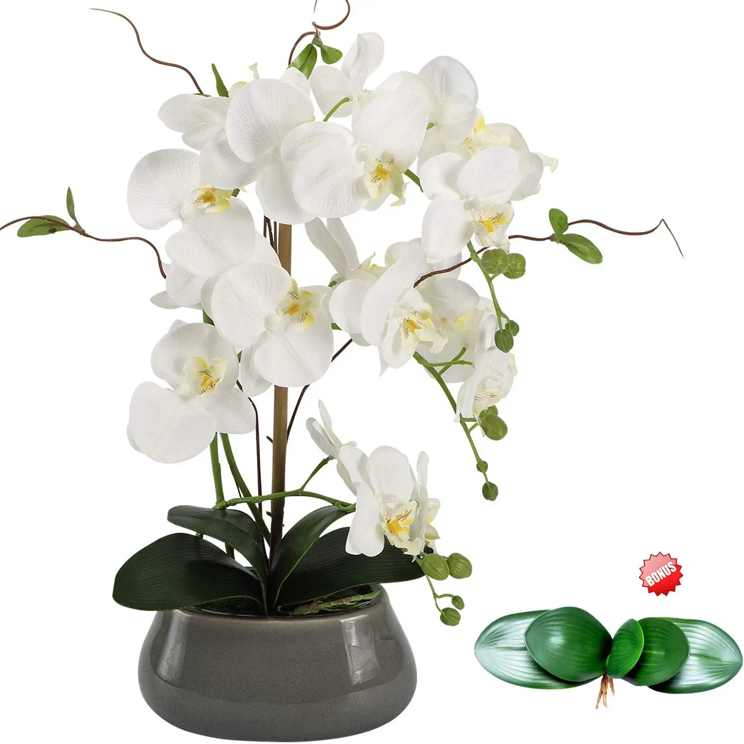 Desk Setup Plants - زهور الأوركيد الاصطناعية المركزية لغرفة الطعام