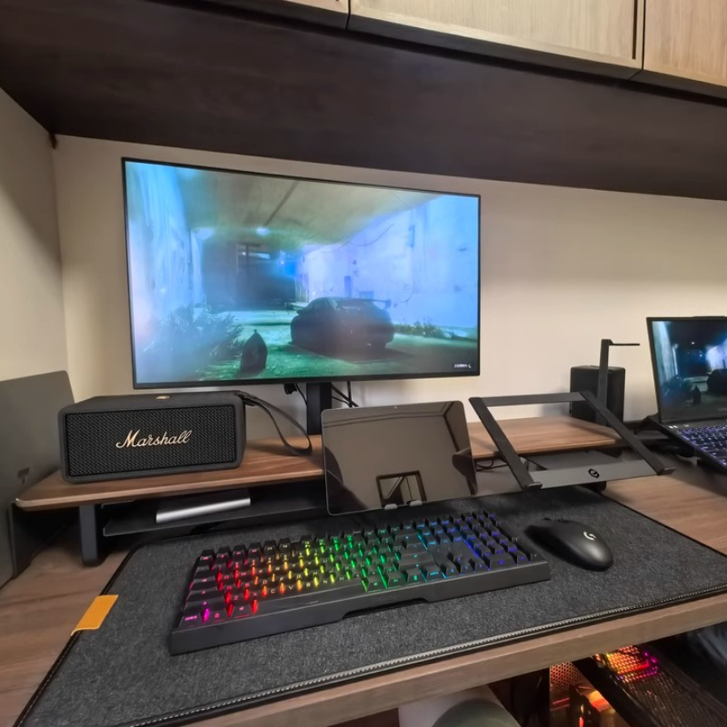 Desk Setup Monitor And Laptop - حامل مراقبة معياري، منظم مكتب مريح،