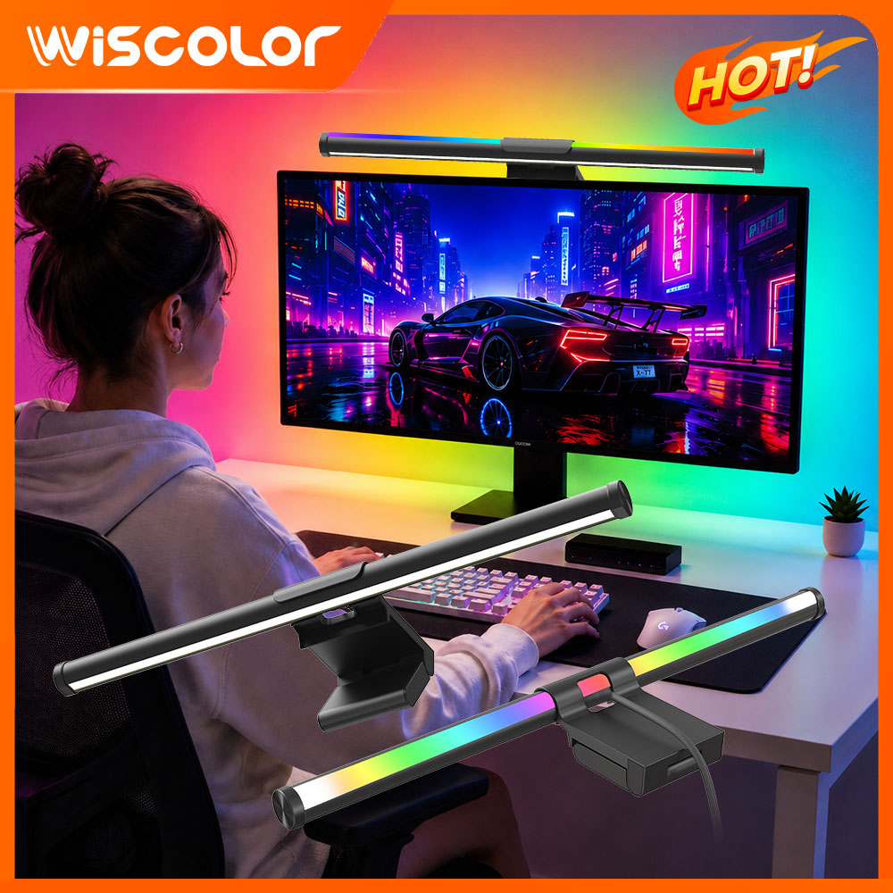 Desk Setup No Monitor - شريط إضاءة واي فاي للشاشة، مصباح
