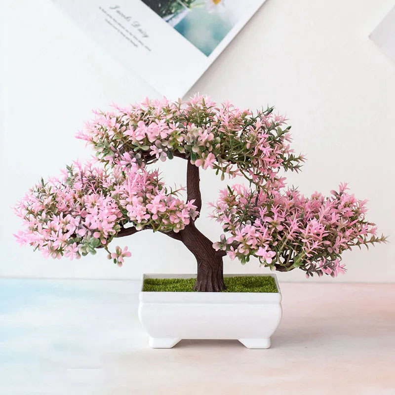 Desk Setup Plants - نباتات اصطناعية بونساي نبات صناعي زهور