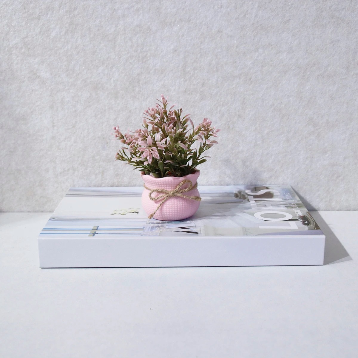 سلسلة وردية صناعية صغيرة نباتا - مراجعة Desk Setup Plants وسعره