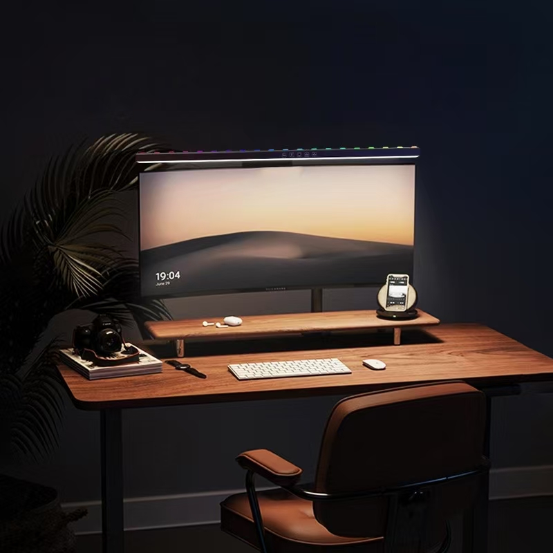 مصباح مكتبي معلق بشاشة LED صدي - مراجعة Desk Setup Designer وسعره