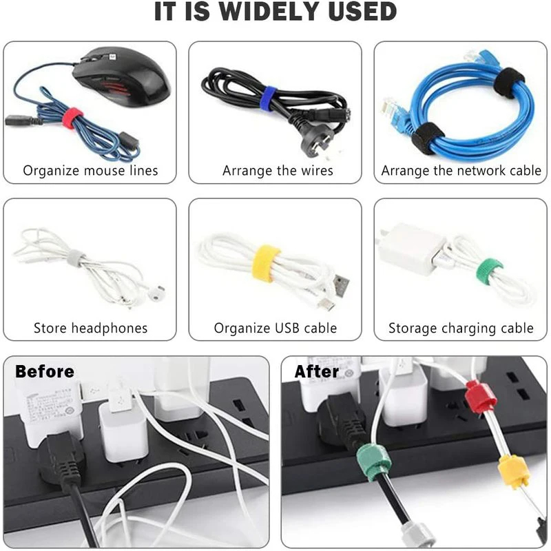 1/2/3 قطع منظم كابلات قابل لإع - مراجعة Cable Velcro Strap وسعره