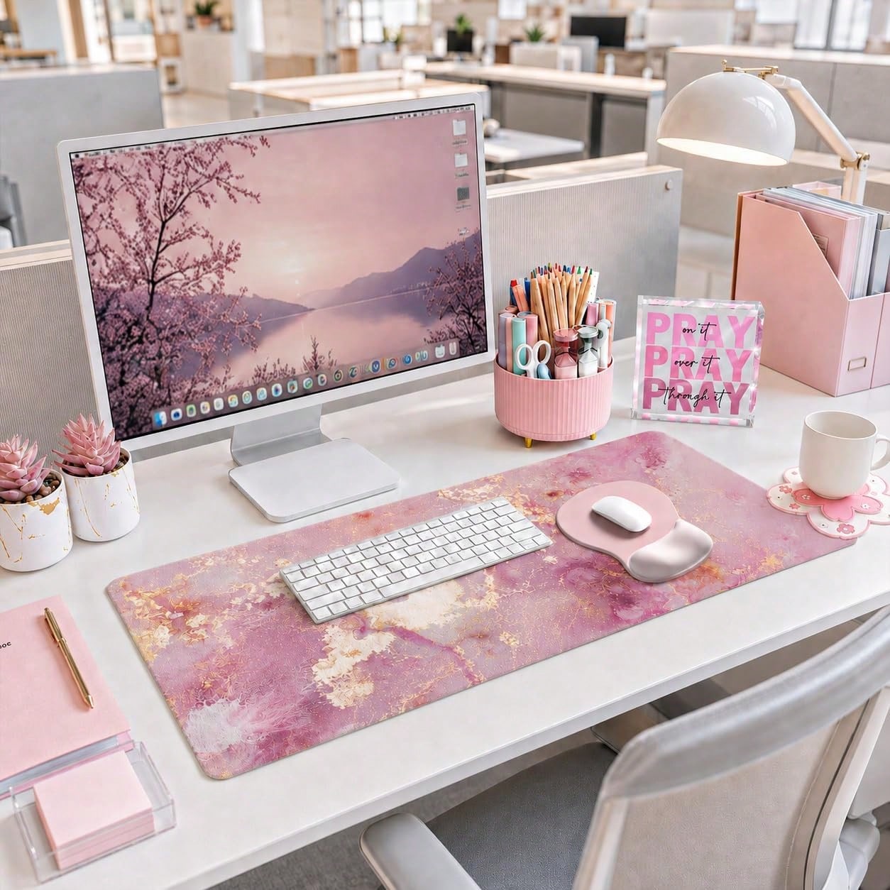 مجموعة ديكور مكتبية من 7 قطع،  - مراجعة Desk Setup Girly وسعره