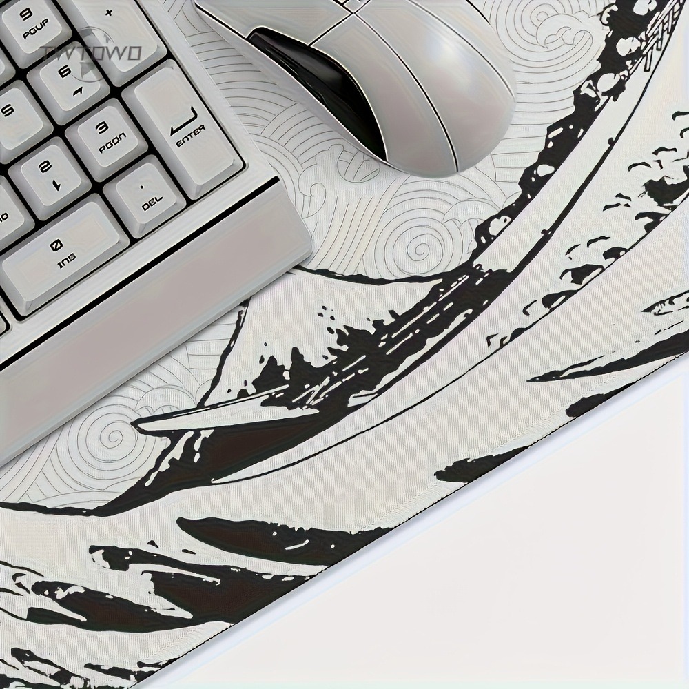 سجادة مكتبية كبيرة الحجم بتصمي - مراجعة Desk Setup Black And White وسعره
