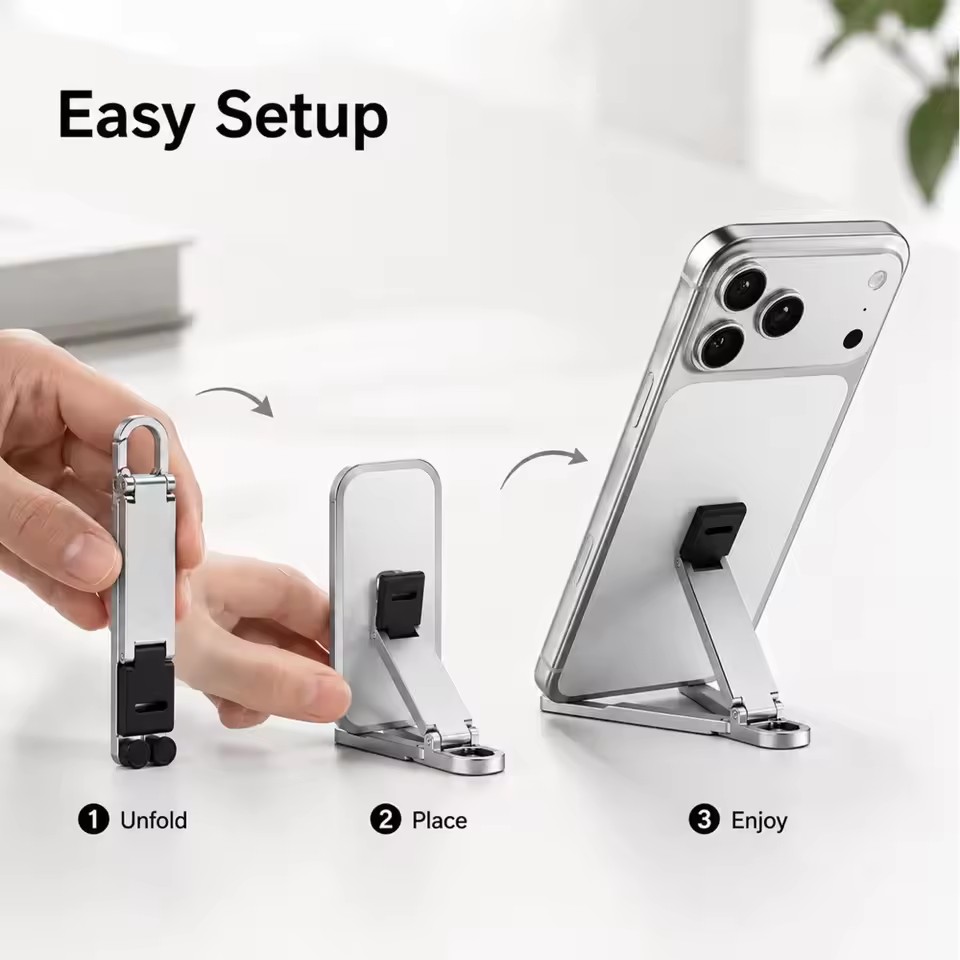 حامل هاتف محمول صغير قابل للطي - مراجعة Desk Setup Stand وسعره