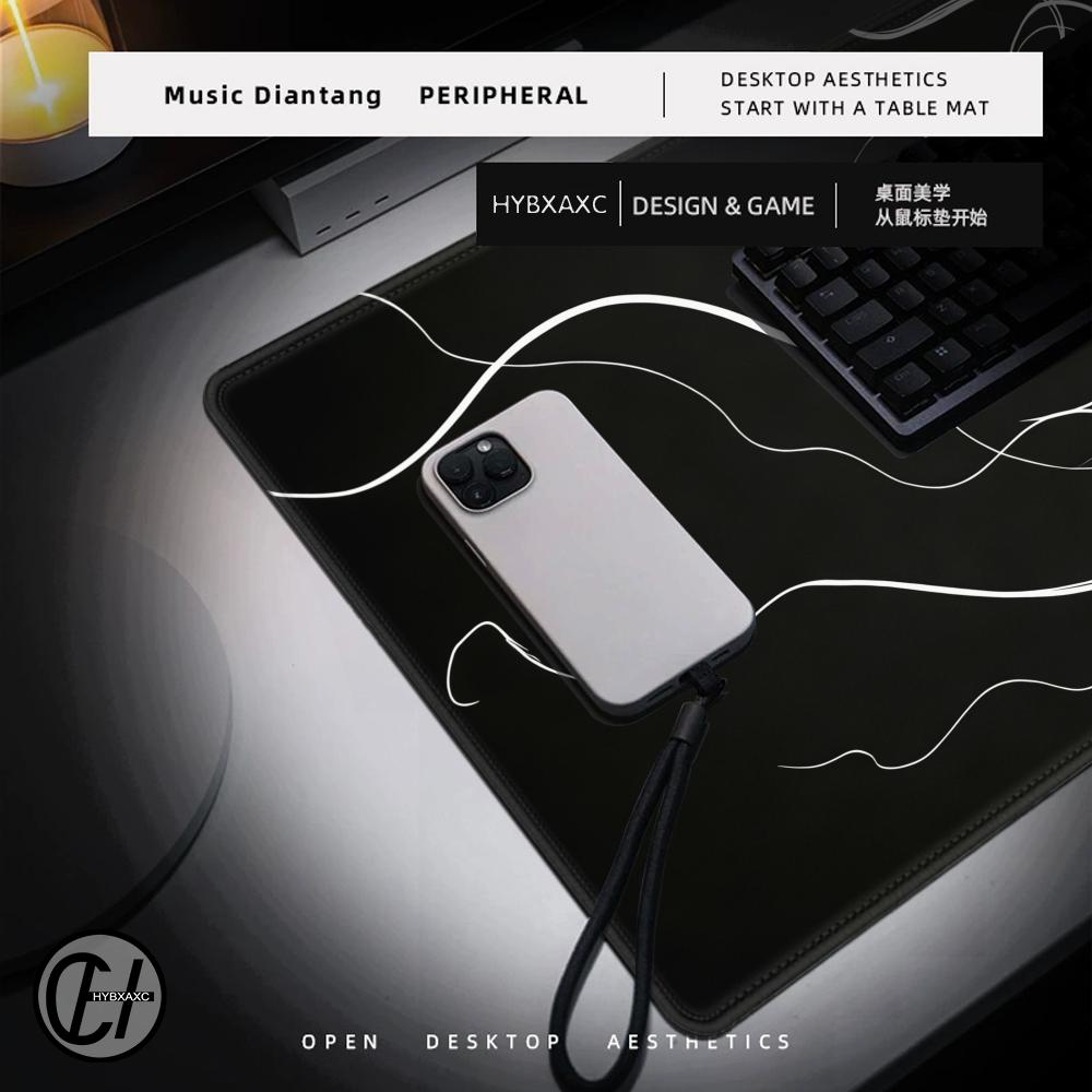 لوحة ماوس HYBXAXC بتصميم الأخط - مراجعة Desk Setup Black And White وسعره