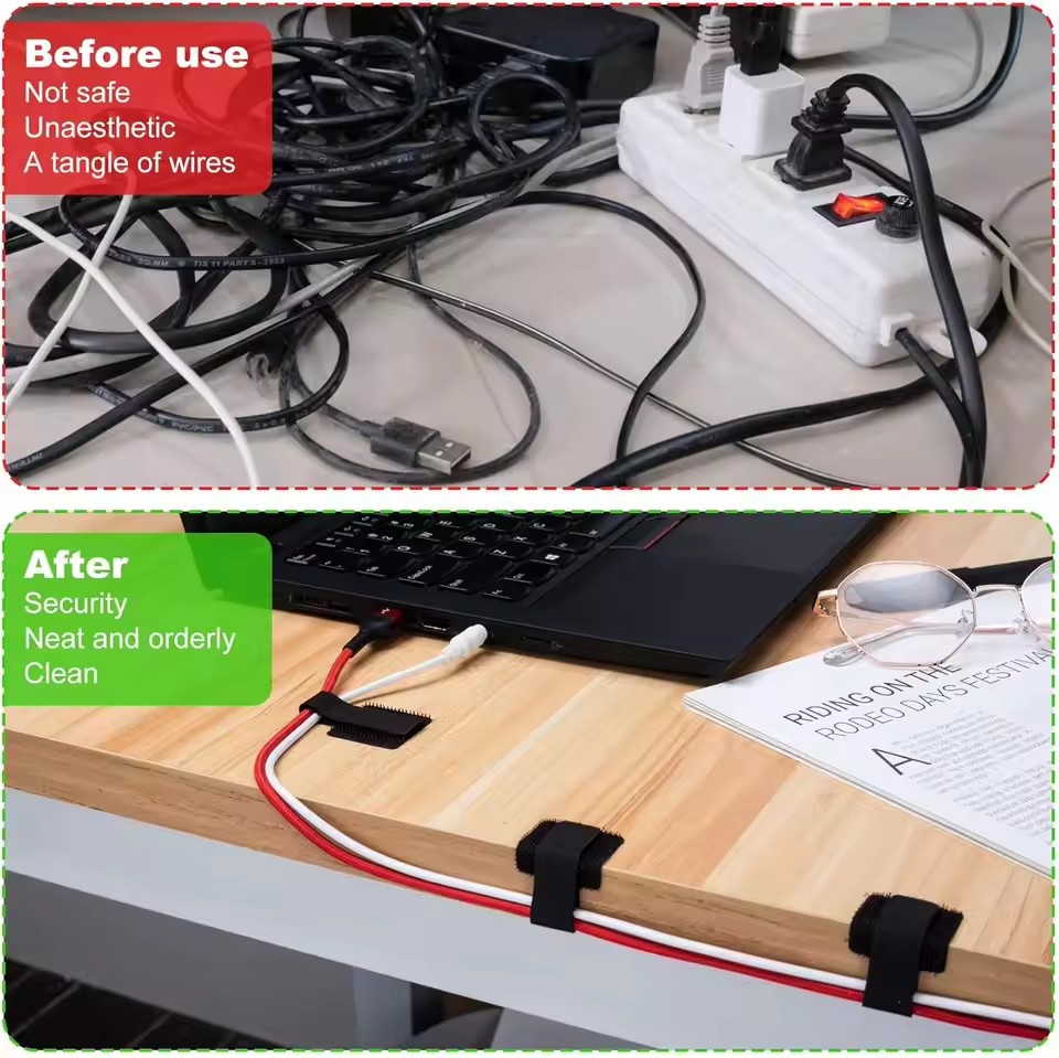 جديد قابلة لإعادة الاستخدام كا - مراجعة Cable Velcro Strap وسعره