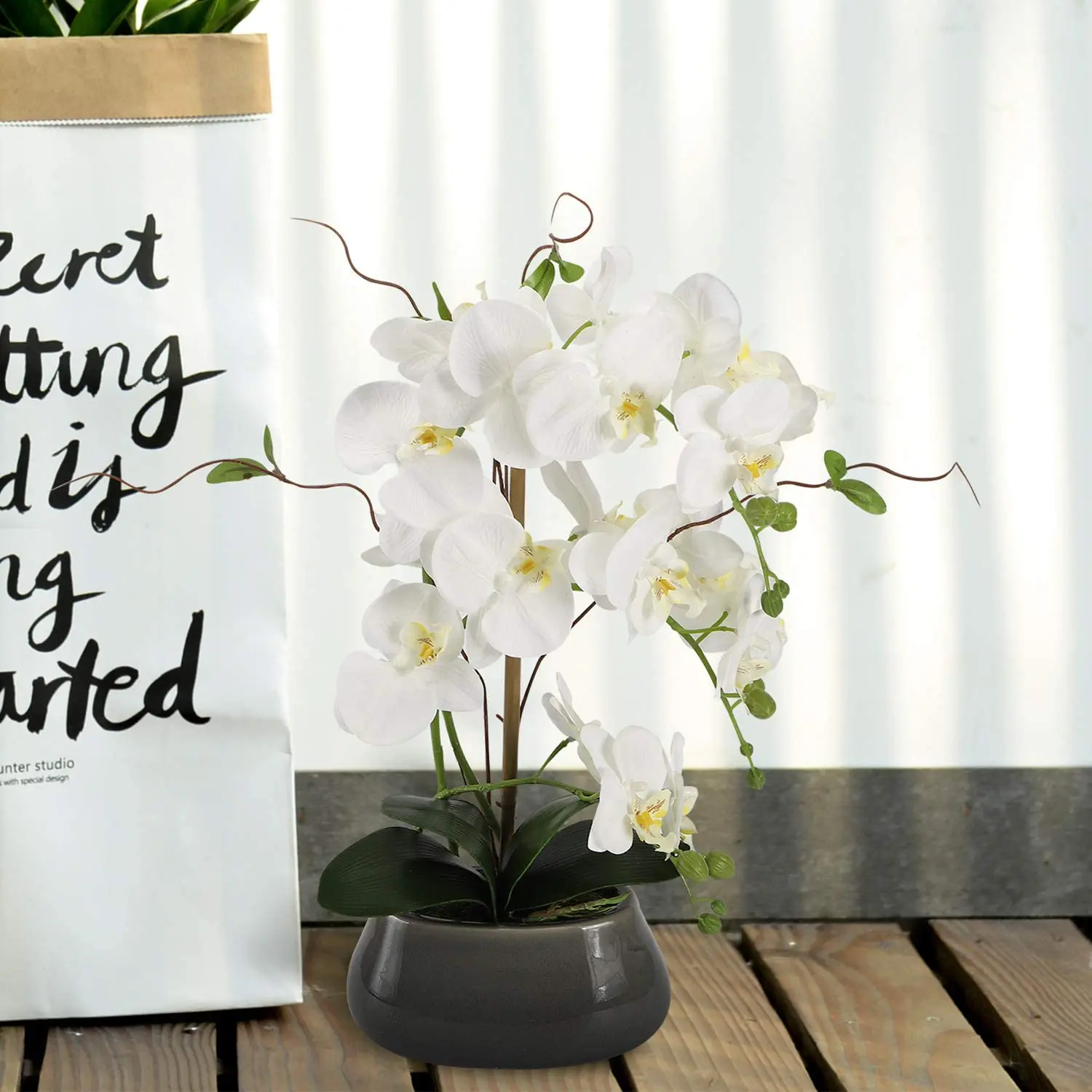 زهور الأوركيد الاصطناعية المرك - مراجعة Desk Setup Plants وسعره