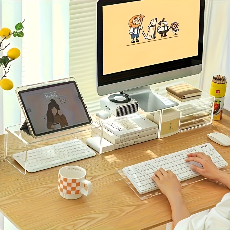 حامل لوحة مفاتيح أكريليك، منظم - مراجعة Desk Setup Design وسعره
