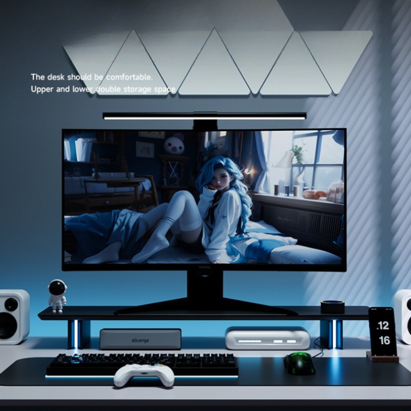 حامل شاشة RGB مريح لشاشة الكمب - مراجعة Desk Setup Monitor And Laptop وسعره