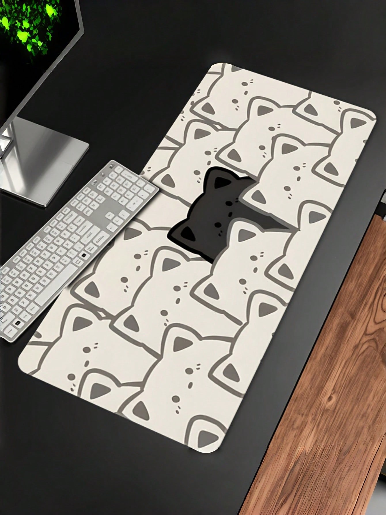 وسادة فأرة كبيرة عالية الجودة  - مراجعة Desk Setup Black And White وسعره