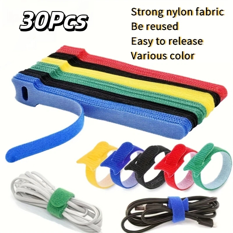 30 قطعة من أربطة الكابلات القا - مراجعة Cable Velcro Strap وسعره