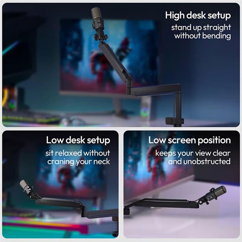حامل ميكروفون قابل للتعديل A99 - مراجعة Desk Setup Streaming وسعره