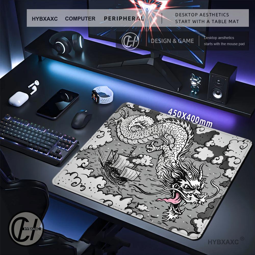 لوحة ماوس صغيرة بتصميم التنين  - مراجعة Desk Setup Black And White وسعره