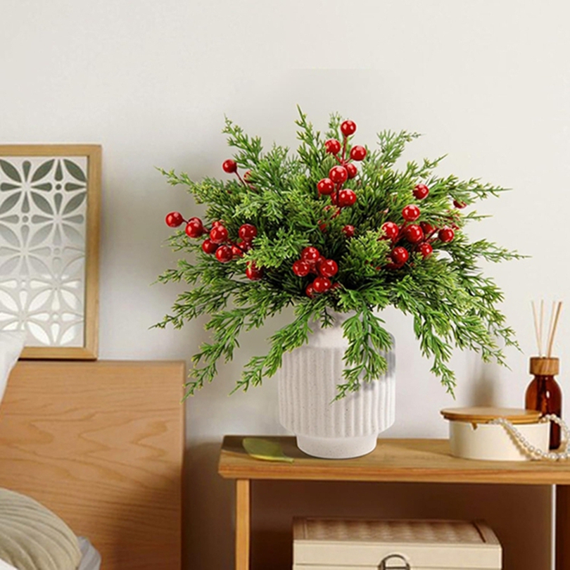 25/50 قطعة من أغصان السرو الاص - مراجعة Desk Setup Plants وسعره